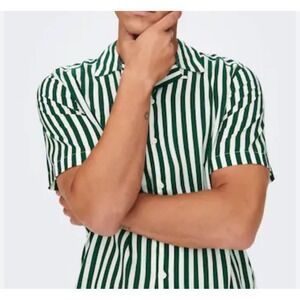 BEST MADE CO. Men's Green Stripe Button Up Size XS